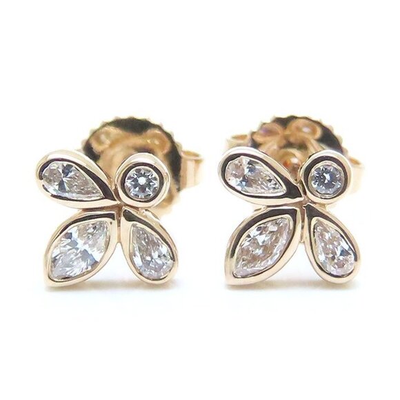 TIFFANY & CO. 18k Pink Diamond Earrings - Picture 1 of 8